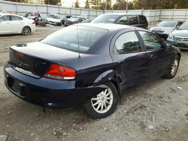 1C3EL46XX2N165976 - 2002 CHRYSLER SEBRING LX BLUE photo 4