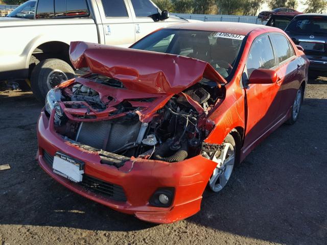 2T1BU4EE3BC740983 - 2011 TOYOTA COROLLA BA RED photo 2