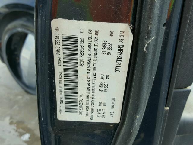 2B3LA43R58H110790 - 2008 DODGE CHARGER BLACK photo 10