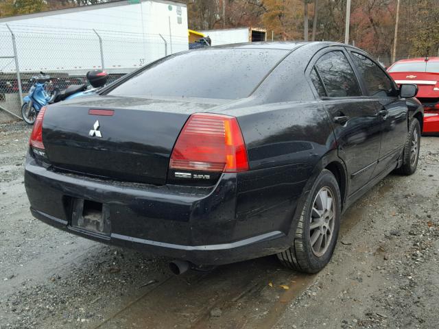 4A3AB56S64E116278 - 2004 MITSUBISHI GALANT LS BLACK photo 4