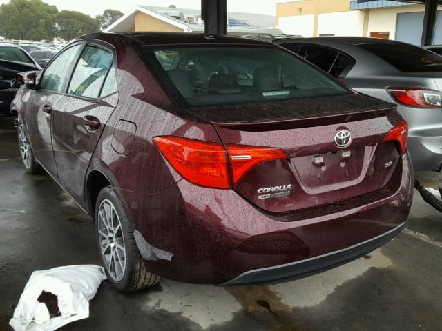 5YFBURHE9HP581338 - 2017 TOYOTA COROLLA L BURGUNDY photo 3