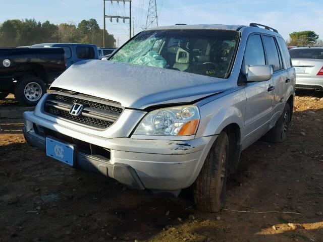 2HKYF18614H577970 - 2004 HONDA PILOT EXL SILVER photo 2