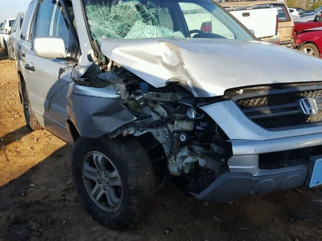 2HKYF18614H577970 - 2004 HONDA PILOT EXL SILVER photo 9