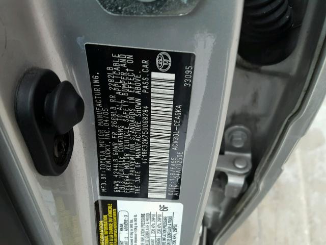 4T1BE32K75U068284 - 2005 TOYOTA CAMRY LE GRAY photo 10