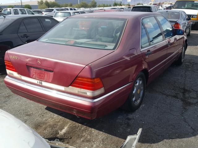 WDBGA43E8SA258028 - 1995 MERCEDES-BENZ S 420 MAROON photo 4