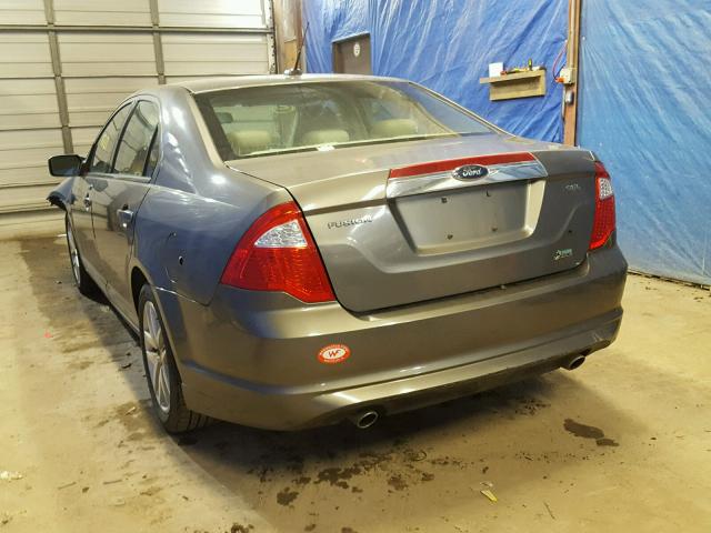 3FAHP0JG5AR285229 - 2010 FORD FUSION SEL GRAY photo 3