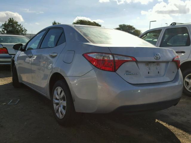 5YFBURHE6FP275811 - 2015 TOYOTA COROLLA L SILVER photo 3