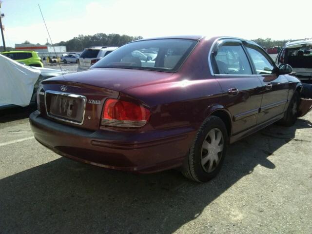 KMHWF25S92A676485 - 2002 HYUNDAI SONATA GL MAROON photo 4