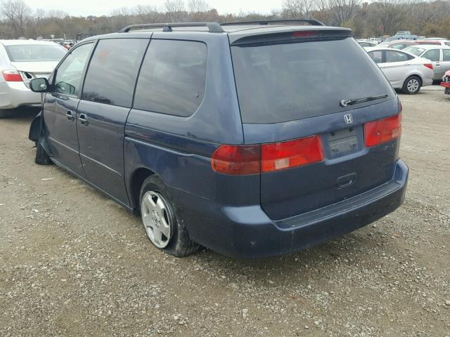 2HKRL186XYH519147 - 2000 HONDA ODYSSEY EX BLUE photo 3