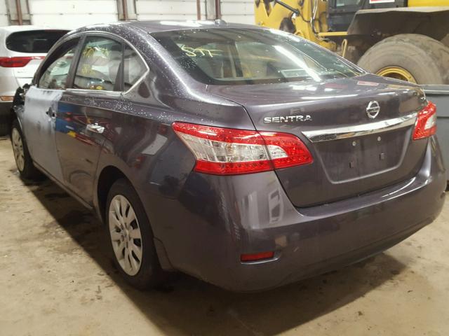 3N1AB7APXFL688994 - 2015 NISSAN SENTRA S GRAY photo 3