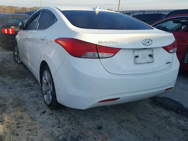 5NPDH4AEXCH123100 - 2012 HYUNDAI ELANTRA GL WHITE photo 3