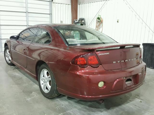 4B3AG42G24E138911 - 2004 DODGE STRATUS SX MAROON photo 3