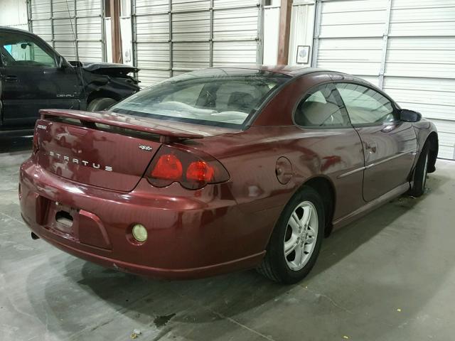 4B3AG42G24E138911 - 2004 DODGE STRATUS SX MAROON photo 4