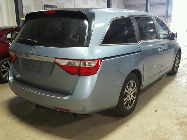 5FNRL5H40BB011829 - 2011 HONDA ODYSSEY EX BLUE photo 4