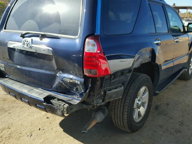 JTEZU14R28K003990 - 2008 TOYOTA 4RUNNER SR BLUE photo 9