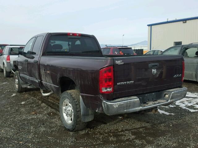 3D7KS28C45G812181 - 2005 DODGE RAM 2500 S MAROON photo 3