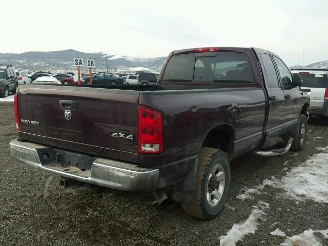 3D7KS28C45G812181 - 2005 DODGE RAM 2500 S MAROON photo 4
