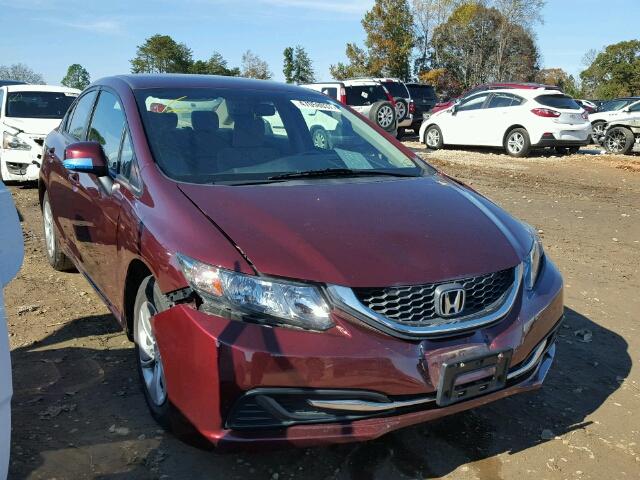 19XFB2F51DE260813 - 2013 HONDA CIVIC LX MAROON photo 1