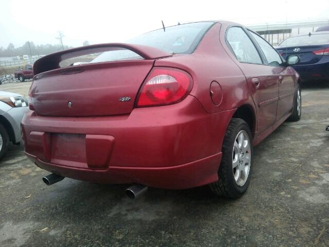 1B3ES56C63D214455 - 2003 DODGE NEON SXT BURGUNDY photo 4