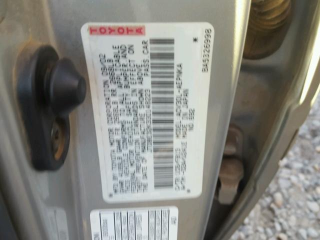 JTDBE32K330148223 - 2003 TOYOTA CAMRY LE SILVER photo 10