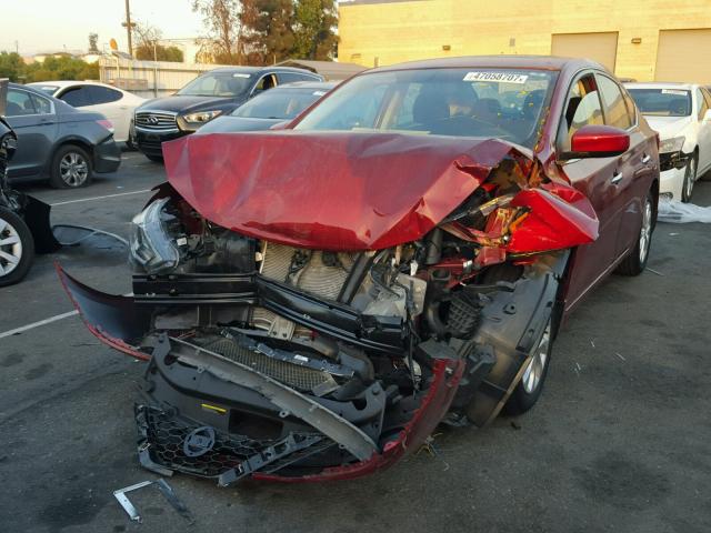 3N1AB7AP1HY364533 - 2017 NISSAN SENTRA S RED photo 2