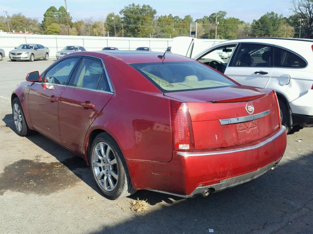 1G6DF577280162873 - 2008 CADILLAC CTS RED photo 3