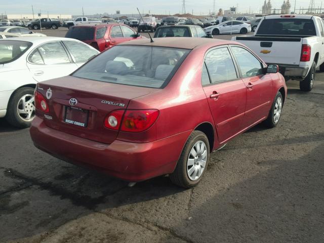 1NXBR32E33Z093405 - 2003 TOYOTA COROLLA CE RED photo 4