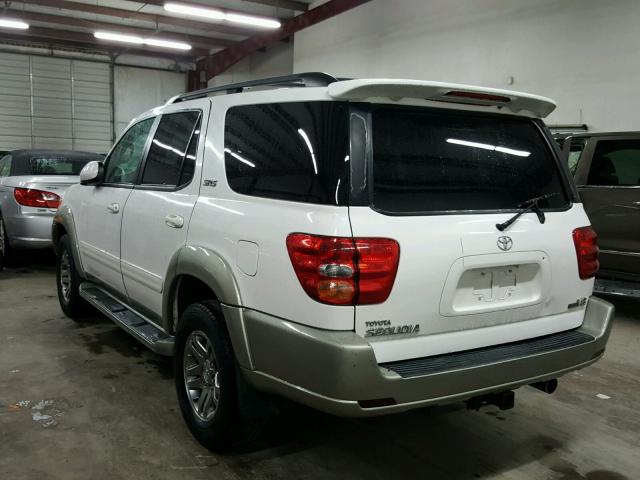 5TDZT34A44S232610 - 2004 TOYOTA SEQUOIA SR WHITE photo 3