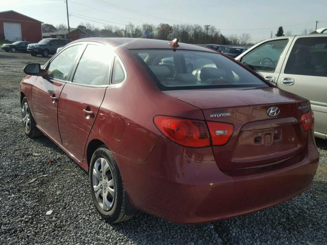 KMHDU46D79U739309 - 2009 HYUNDAI ELANTRA GL RED photo 3