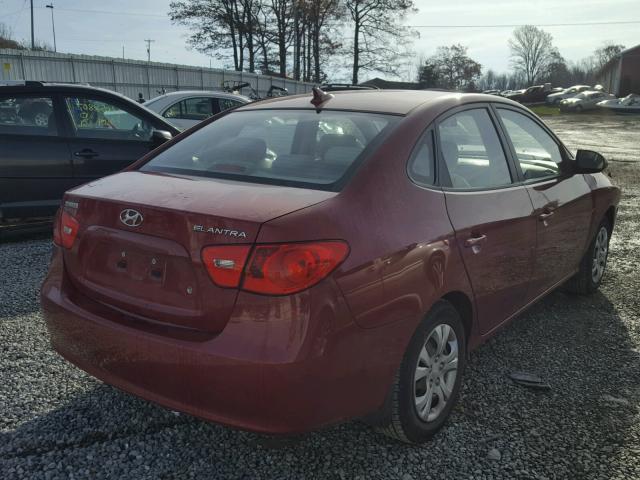 KMHDU46D79U739309 - 2009 HYUNDAI ELANTRA GL RED photo 4