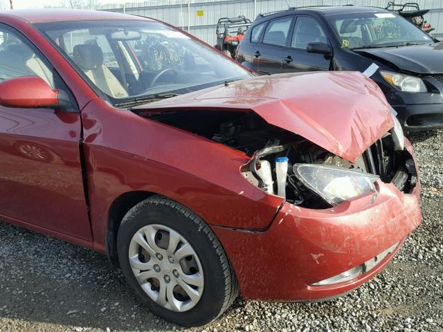 KMHDU46D79U739309 - 2009 HYUNDAI ELANTRA GL RED photo 9