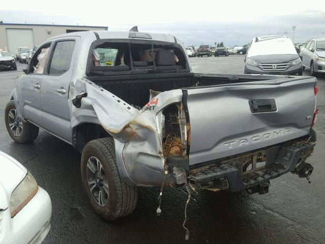 5TFCZ5AN5HX066198 - 2017 TOYOTA TACOMA DOU SILVER photo 3