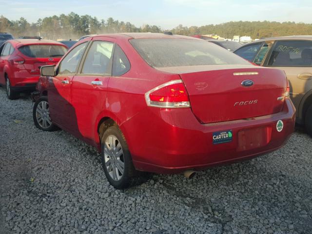 1FAHP3HN7AW168609 - 2010 FORD FOCUS SEL RED photo 3