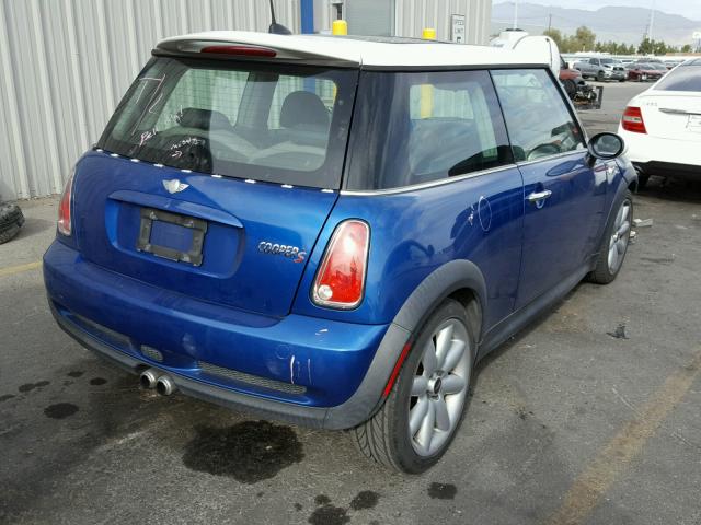 WMWRE33566TN27949 - 2006 MINI COOPER S BLUE photo 4