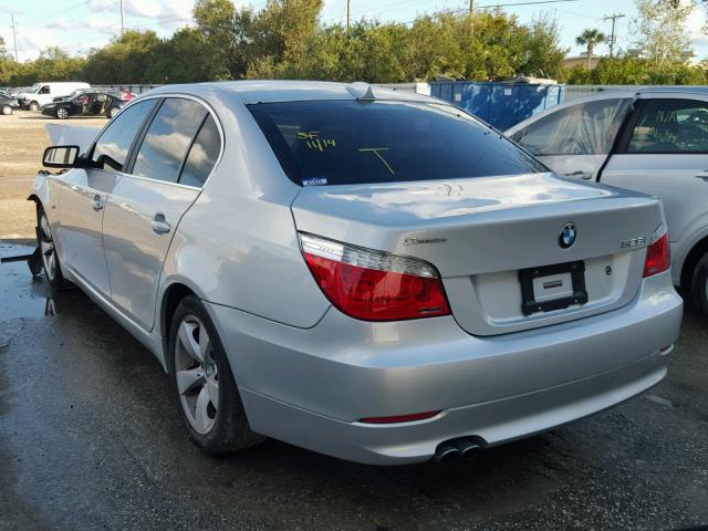 WBANU53588CT03503 - 2008 BMW 528 I SILVER photo 3