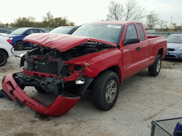 1D7HE42K57S261087 - 2007 DODGE DAKOTA SLT RED photo 2