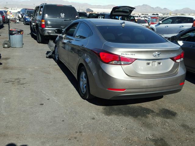 5NPDH4AE1FH584786 - 2015 HYUNDAI ELANTRA SE BROWN photo 3