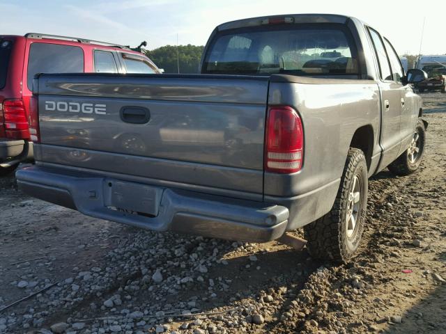 1B7HL38X52S700858 - 2002 DODGE DAKOTA QUA GRAY photo 4