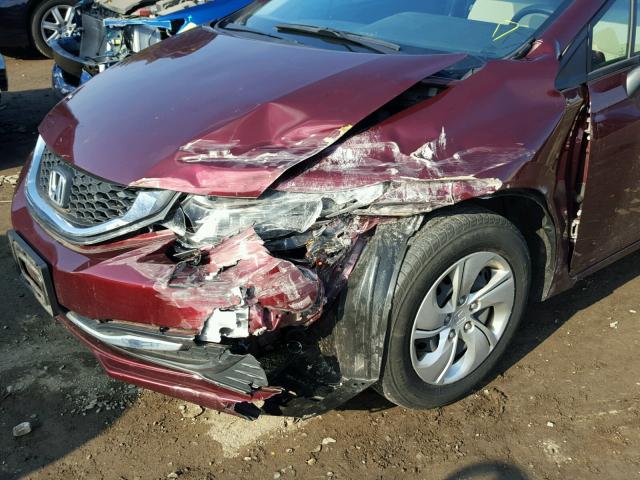 19XFB2E53EE019290 - 2014 HONDA CIVIC LX MAROON photo 9