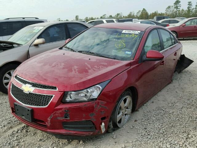 1G1PC5SB6E7300456 - 2014 CHEVROLET CRUZE LT RED photo 2