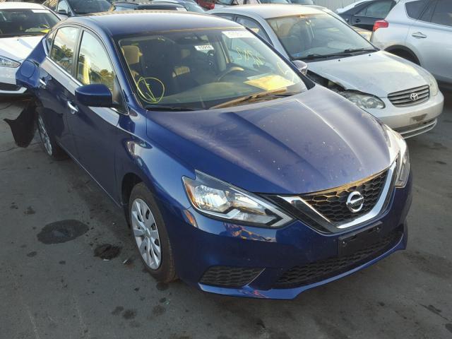 3N1AB7AP3HY333302 - 2017 NISSAN SENTRA S BLUE photo 1