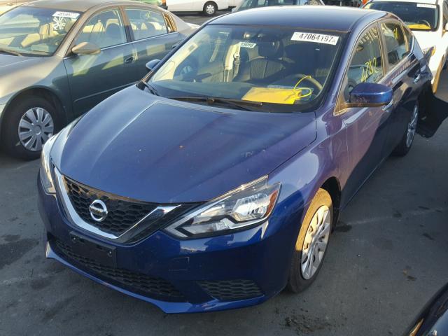 3N1AB7AP3HY333302 - 2017 NISSAN SENTRA S BLUE photo 2