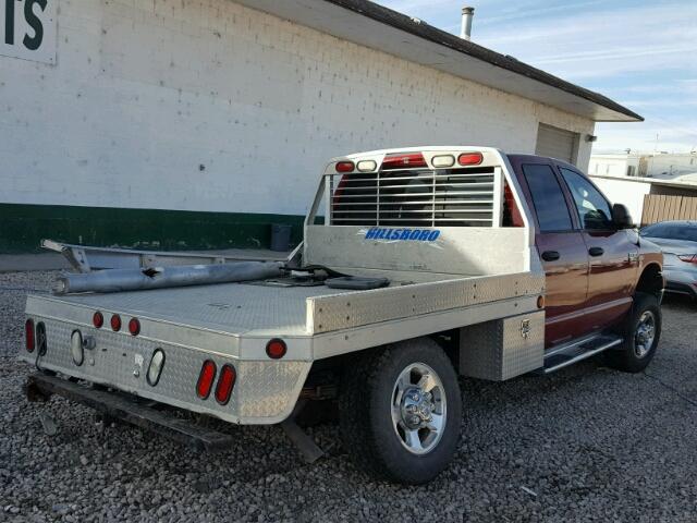 3D7KS28T09G516483 - 2009 DODGE RAM 2500 MAROON photo 4