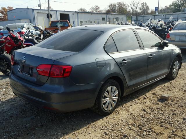 3VW2K7AJ3DM210403 - 2013 VOLKSWAGEN JETTA BASE GRAY photo 4