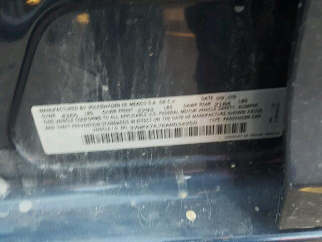 3VWRX7AJ6AM034250 - 2010 VOLKSWAGEN JETTA SE 蓝色 照片 10