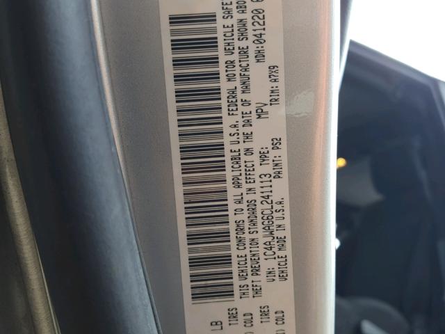 1C4AJWAG6CL241113 - 2012 JEEP WRANGLER S SILVER photo 10