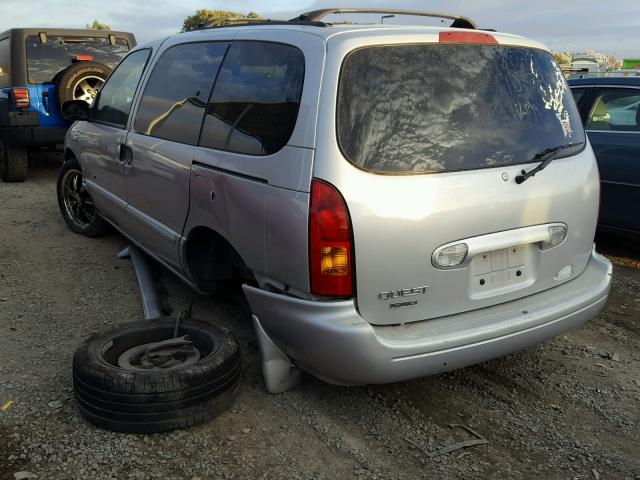 4N2XN11T6YD807400 - 2000 NISSAN QUEST SE GRAY photo 3