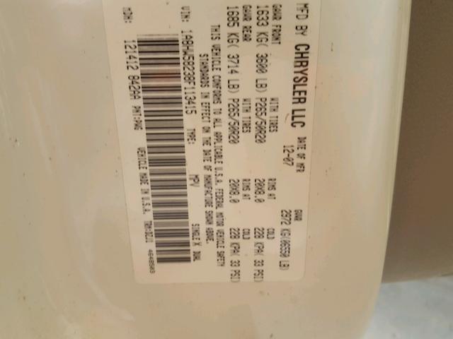 1A8HW58238F113415 - 2008 CHRYSLER ASPEN LIMI WHITE photo 10