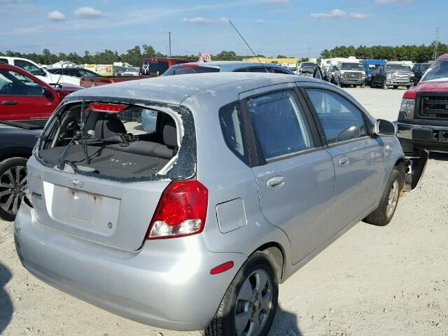 KL1TD66676B516361 - 2006 CHEVROLET AVEO BASE GRAY photo 4