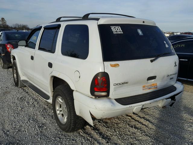 1D4HS58N23F588675 - 2003 DODGE DURANGO SL WHITE photo 3